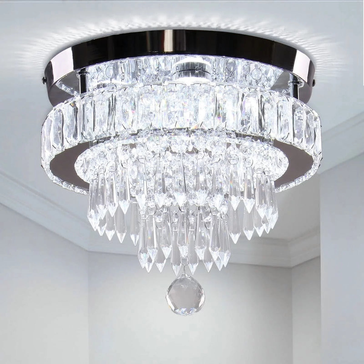 11.8" Crystal Flush Mount Ceiling Light T246