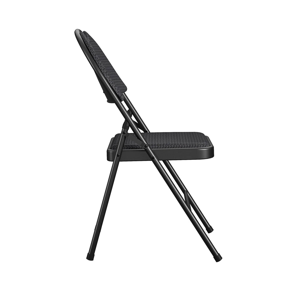 Black Fabric Padded Metal Folding Chair 4-Pack R1131