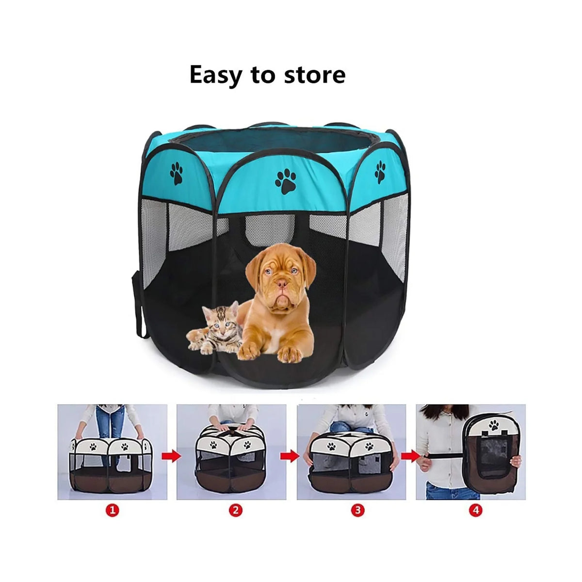 Soft Foldable Pet Tent Pop-Up Dog Crate with Carrying Bag N330