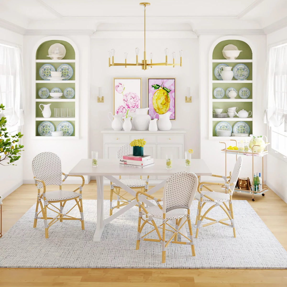 Farmhouse Dining Table in White G3809