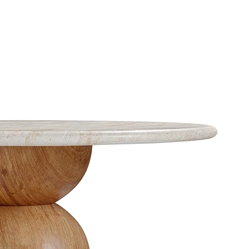 Travertine Concrete Round Dining Table H37645