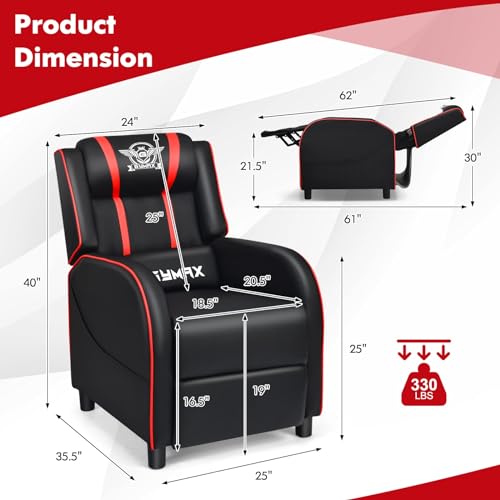 Pink Massage Gaming Recliner with Adjustable Footrest C1144