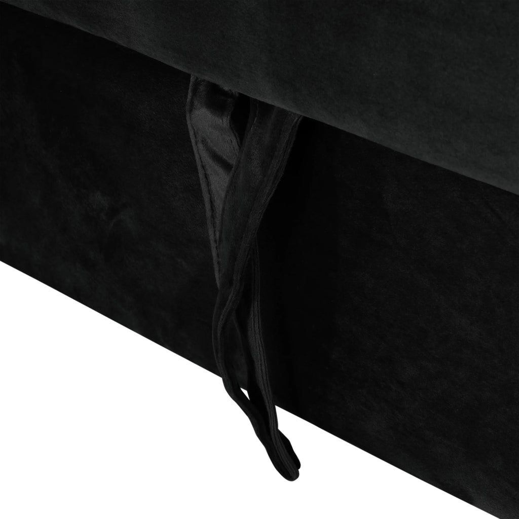 Black Velvet Sectional Sofa with Storage Chaise Q272449
