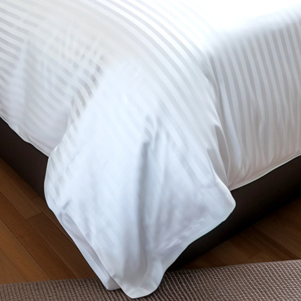 White Full Size Stripe Bed Sheet Set with 16" Deep Pocket U155550
