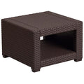 Chocolate Brown Faux Rattan Coffee Table M731786