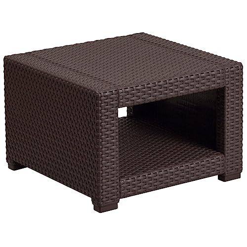 Chocolate Brown Faux Rattan Coffee Table M731786
