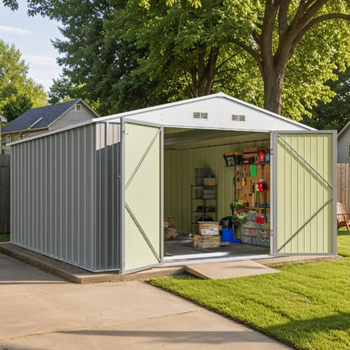 Brown Metal Outdoor Storage Shed I291720
