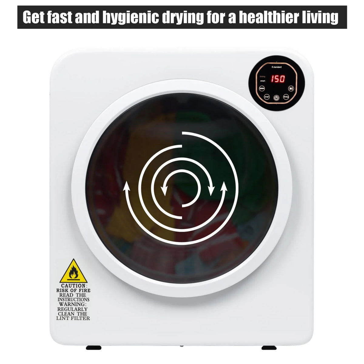 White Compact Electric Drum Dryer F169