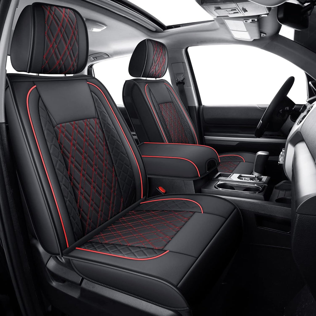 Black Faux Leather Seat Covers Full Set H148