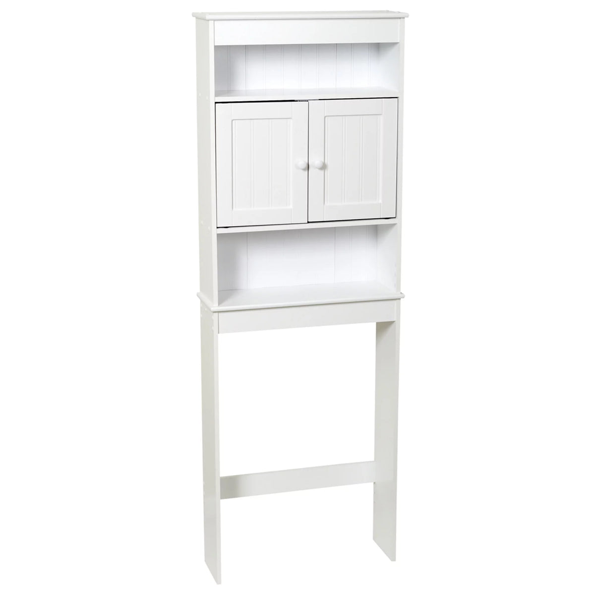 White Bathroom Spacesaver with Cabinet and 3 Shelves F10077