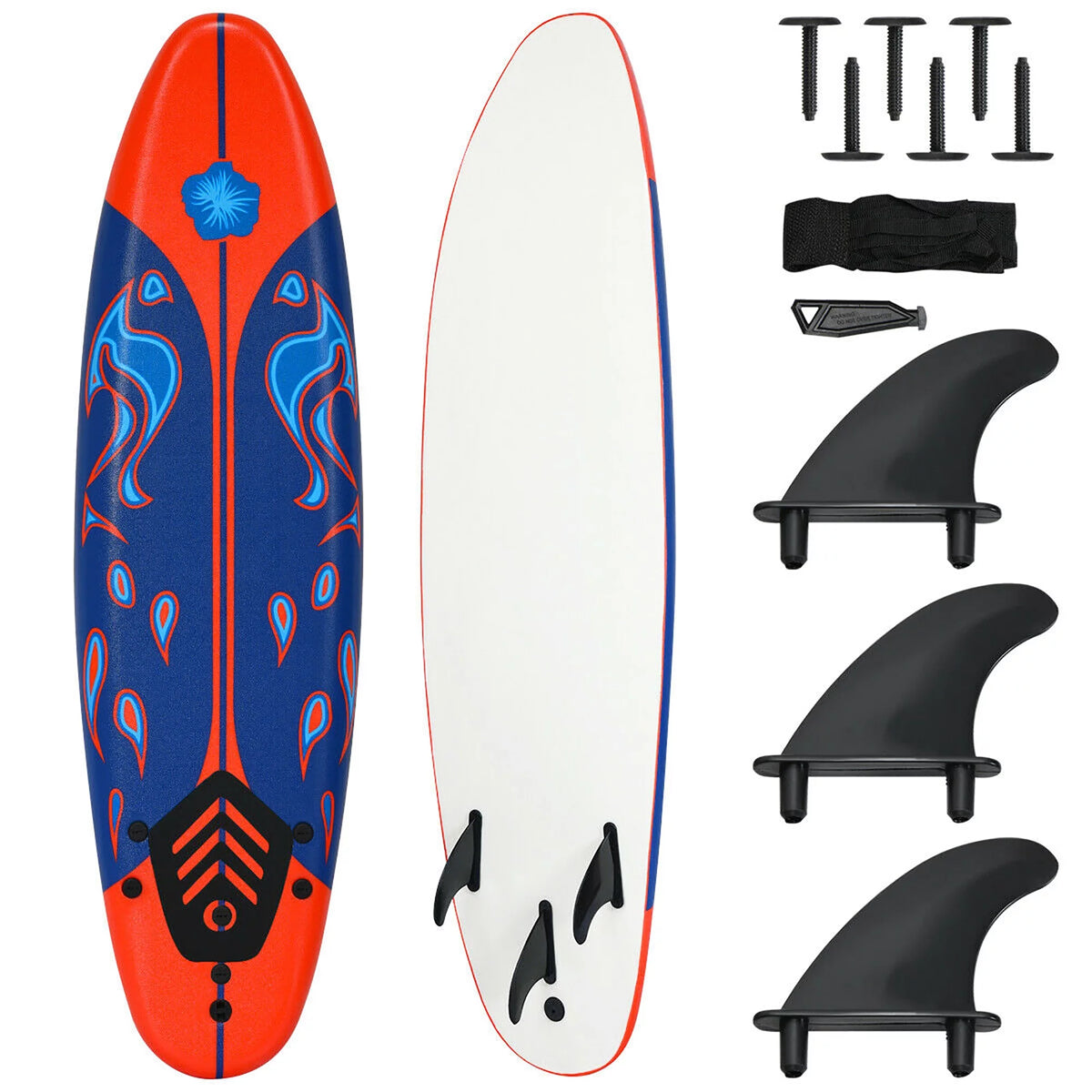 Surfboard Foamie Body Surfing Board with Fins & Leash P3837