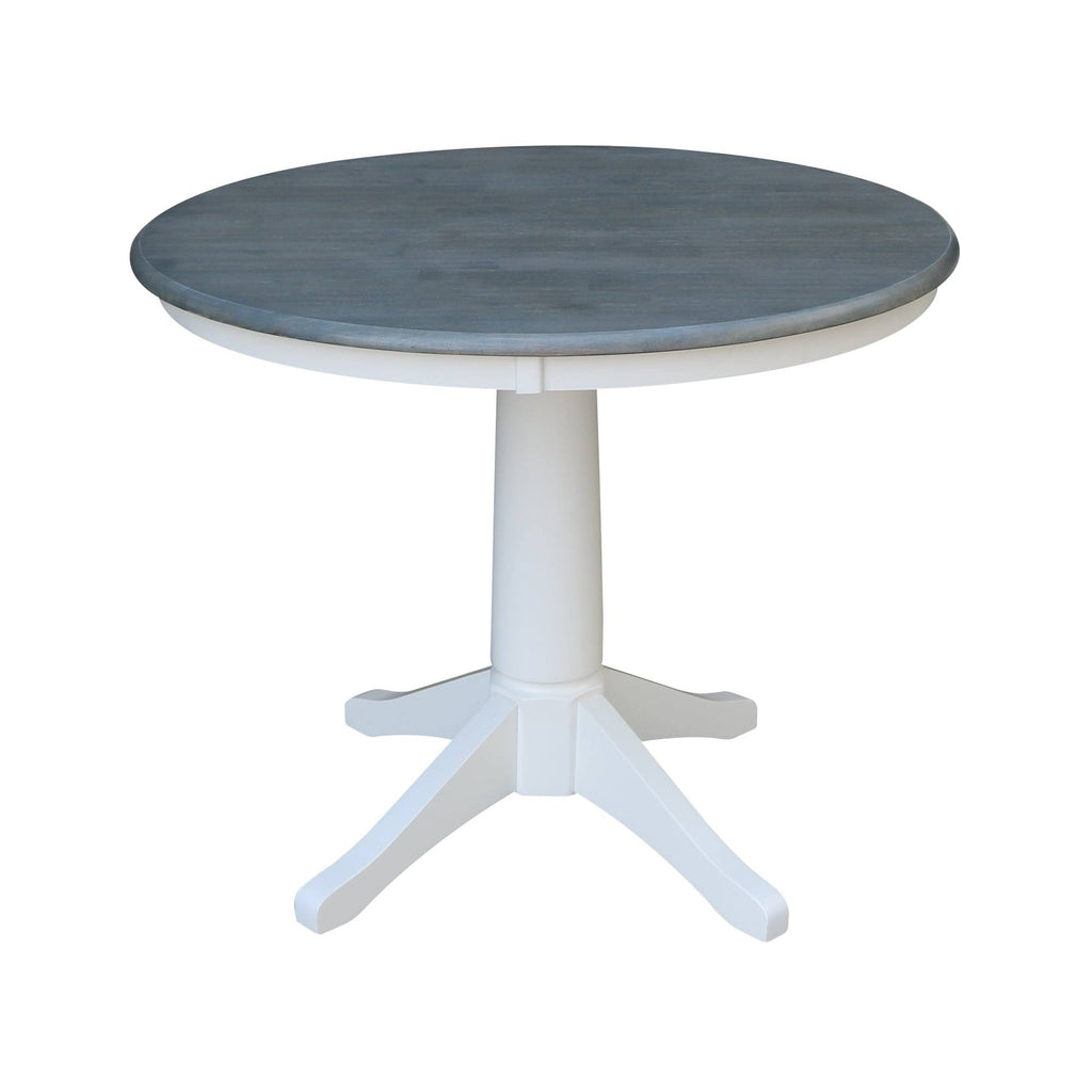 White/Heather Gray Round Top Pedestal Table P1542