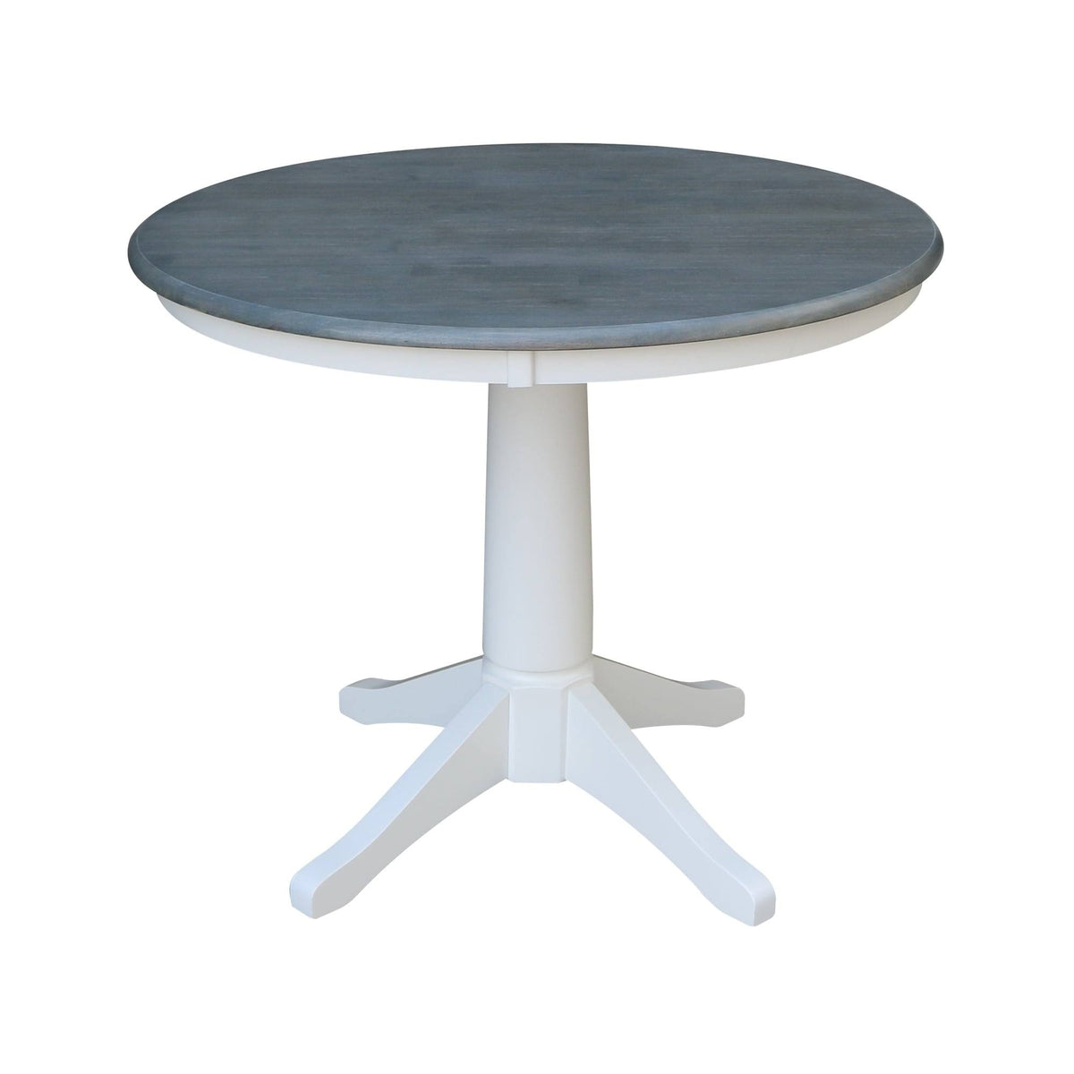 White/Heather Gray Round Top Pedestal Table P1542