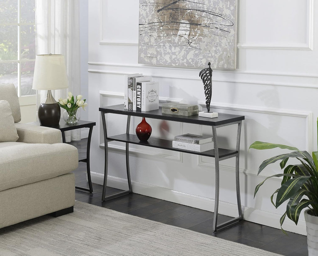 Console Table, Espresso / Slate Gray Frame R6339