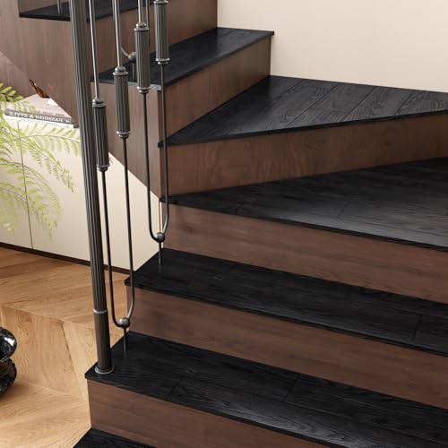 24-Pack Black Vinyl Plank Flooring 6"x36" Self Adhesive H88047