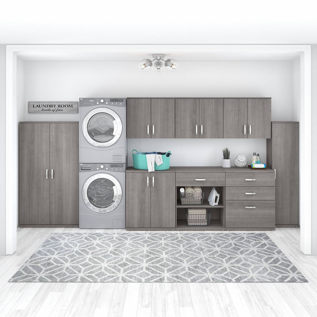 Platinum Gray Wall Cabinet with Doors and Shelves P757