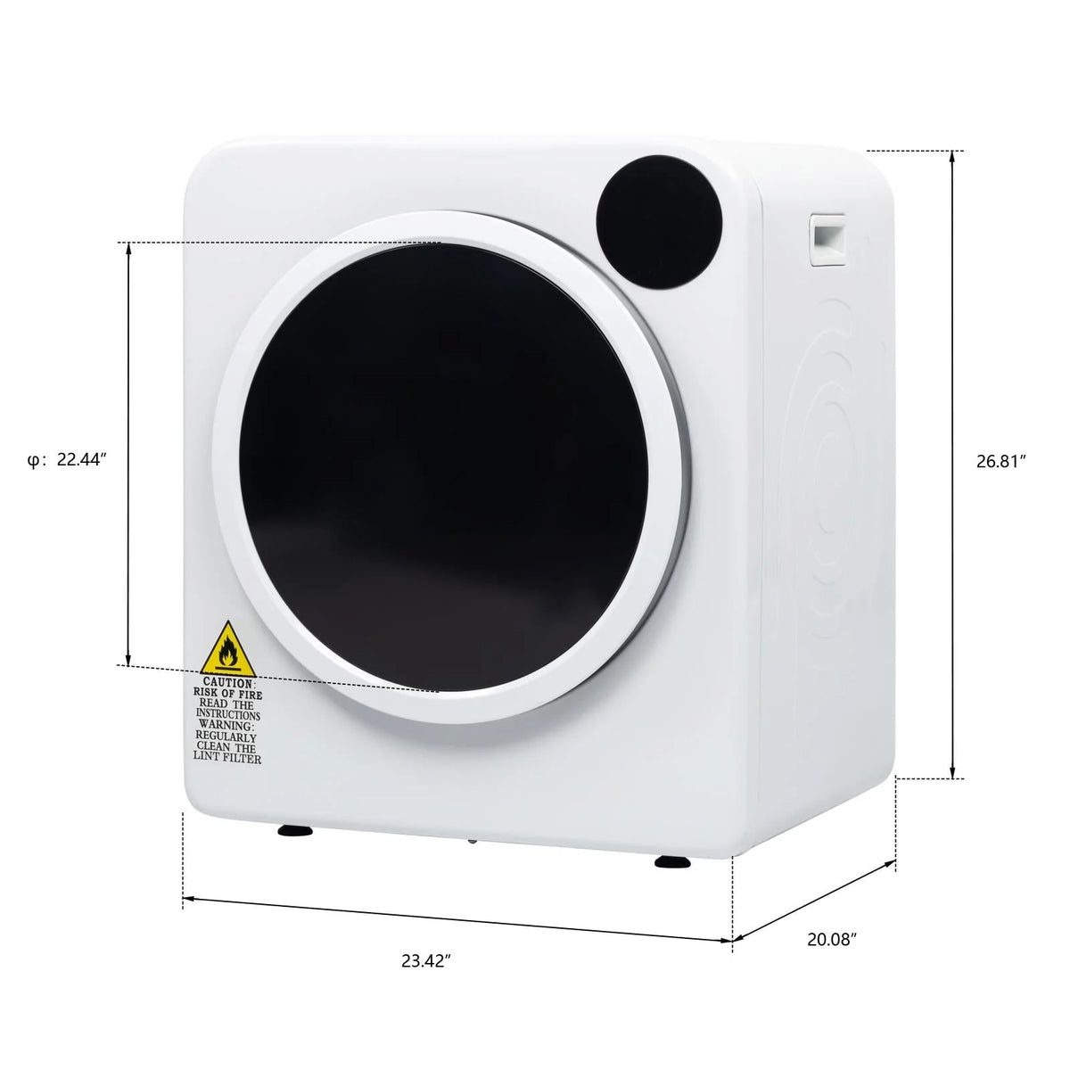 White Compact Electric Drum Dryer F169
