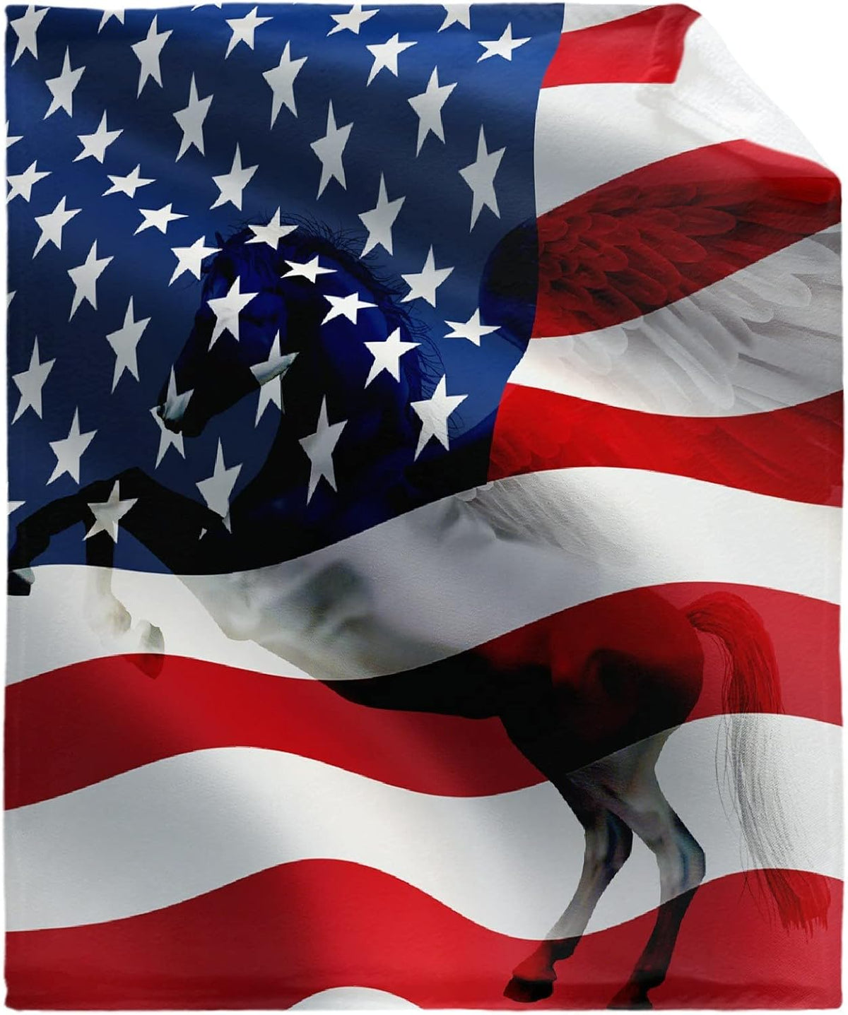 Baseball American Flag Throw Blanket Flannel Fleece Velvet Plush 60 x 80 H184