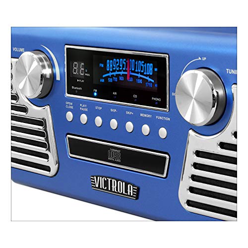 Black 3-Speed Turntable with CD Player, AM/FM Radio, Bluetooth Y13955