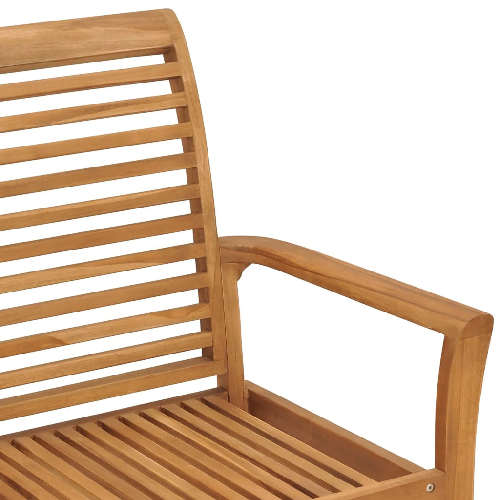Beige Cushion Teak Wood Patio Bench E971