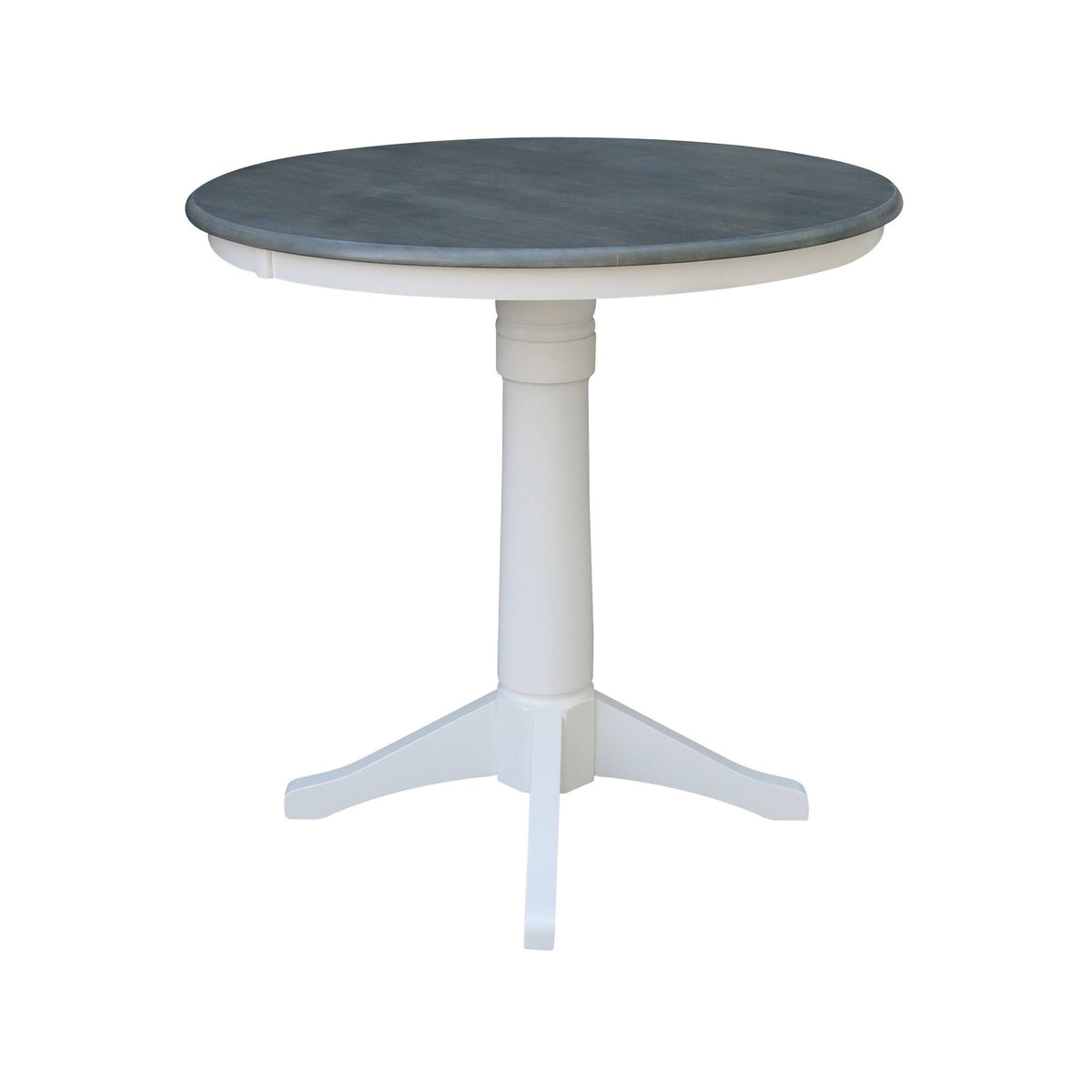 White/Heather Gray Round Top Pedestal Table P1542