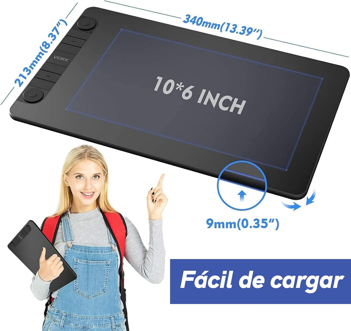 10 x 6 Inch Drawing Tablet with 8 Shortcut Keys H87892