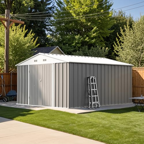 Brown Metal Outdoor Storage Shed I291720