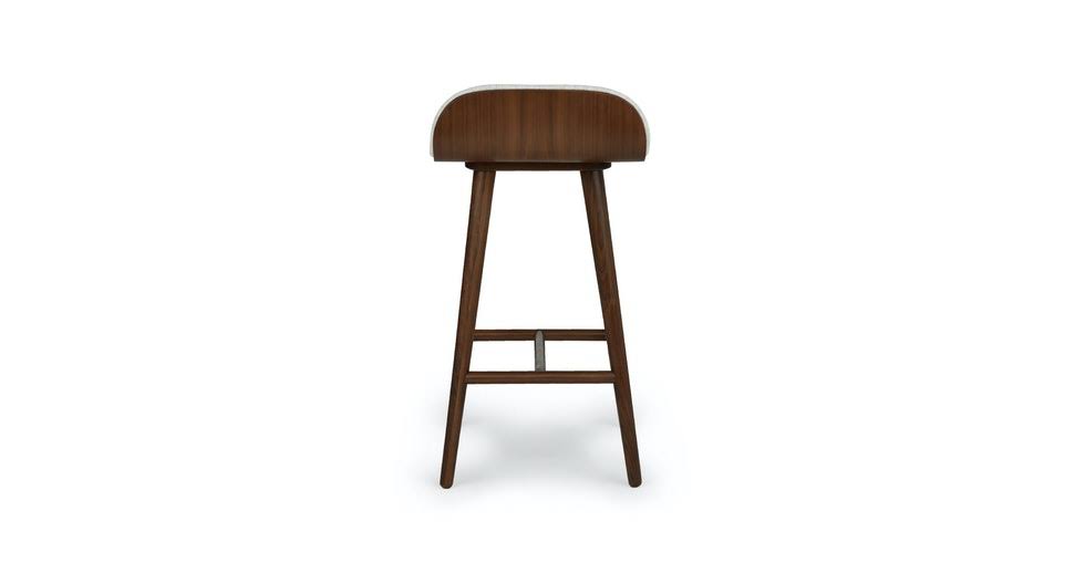 Gray Fabric Counter Stool with Walnut Legs I4853