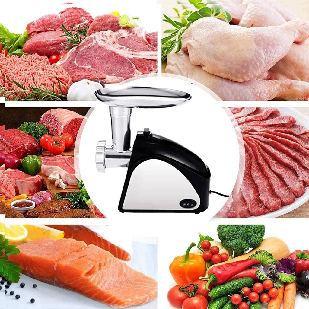 Stainless Steel Electric Meat Grinder with 3 Grinding Plates and Sausage Stuffing Tubes S359