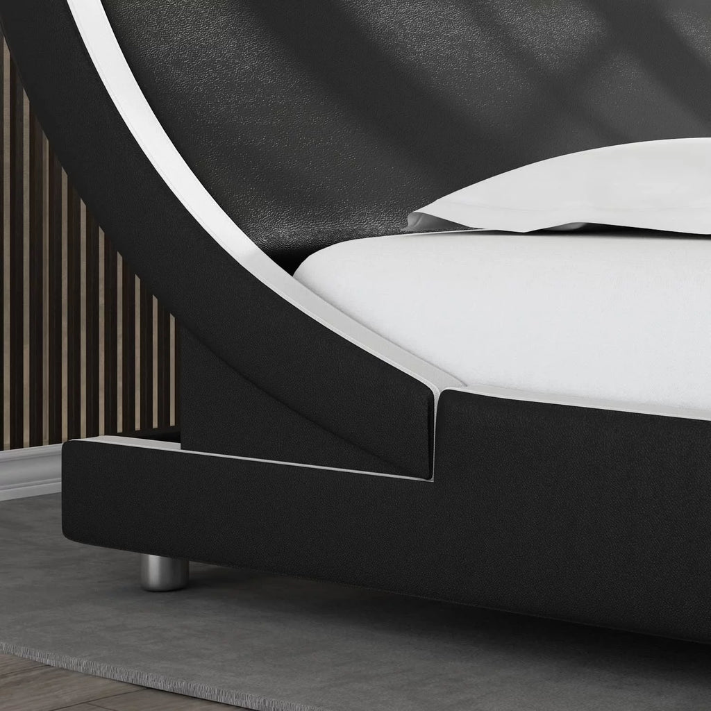 King Size Platform Bed Frame with Adjustable Headboard Q482547