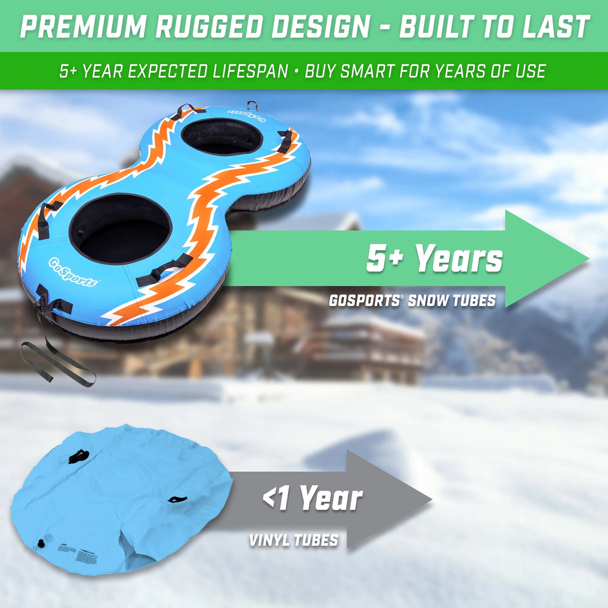 Retro 2 Person Snow Tube with Canvas Cover E743