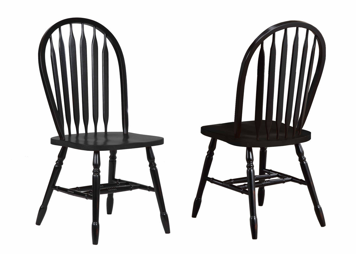 Black Cherry 3 Piece Drop Leaf Dining Set with Arrowback Chairs I184407