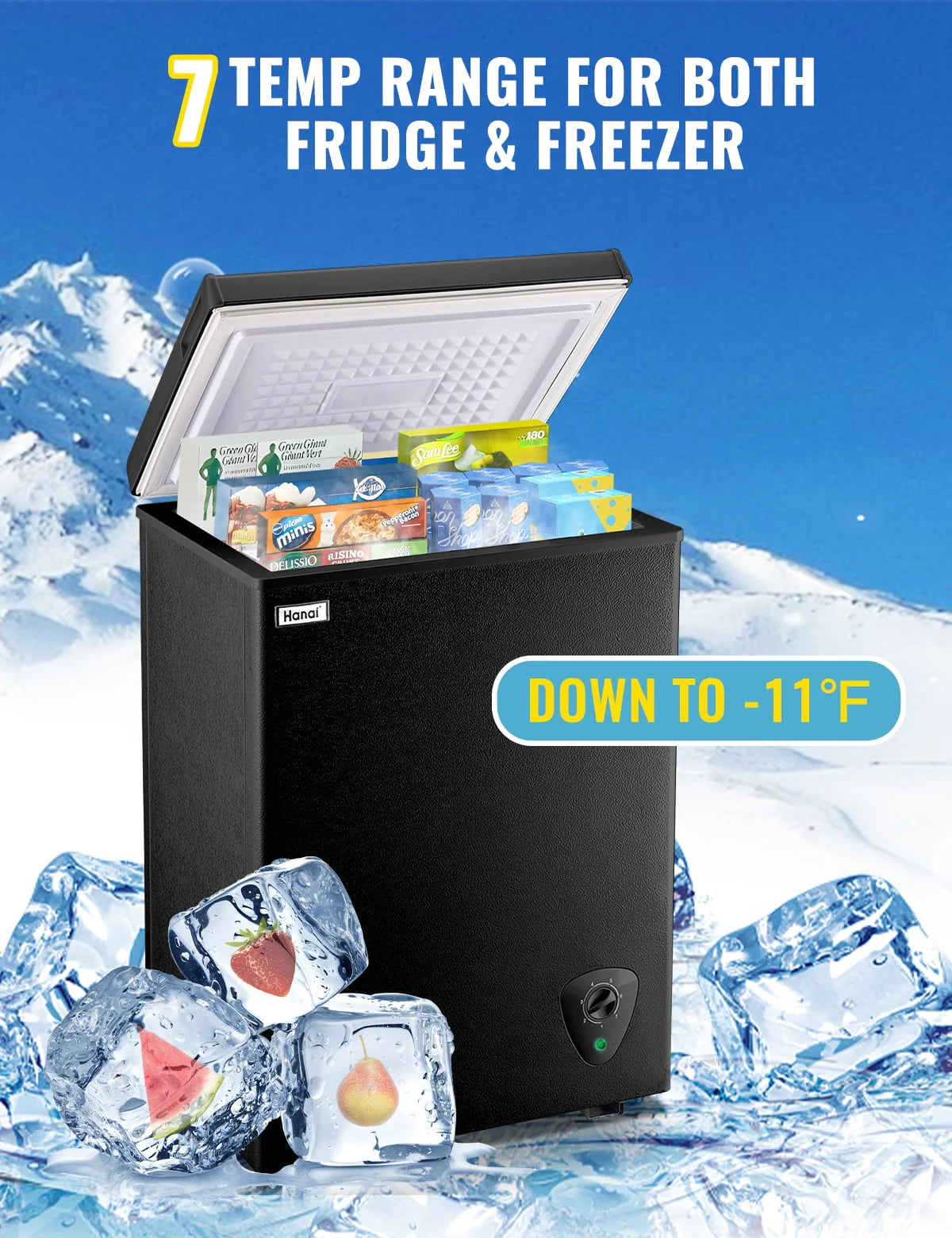 3.5 Cubic Feet White Chest Freezer I64502