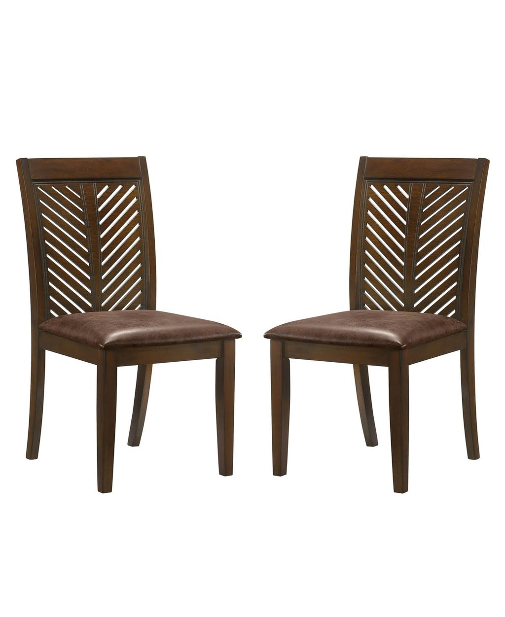 Padded Side Chairs, Set of 2, Walnut, Brown Q864675