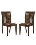 Padded Side Chairs, Set of 2, Walnut, Brown Q864675