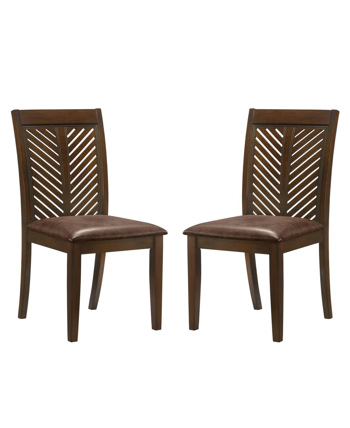 Padded Side Chairs, Set of 2, Walnut, Brown Q864675