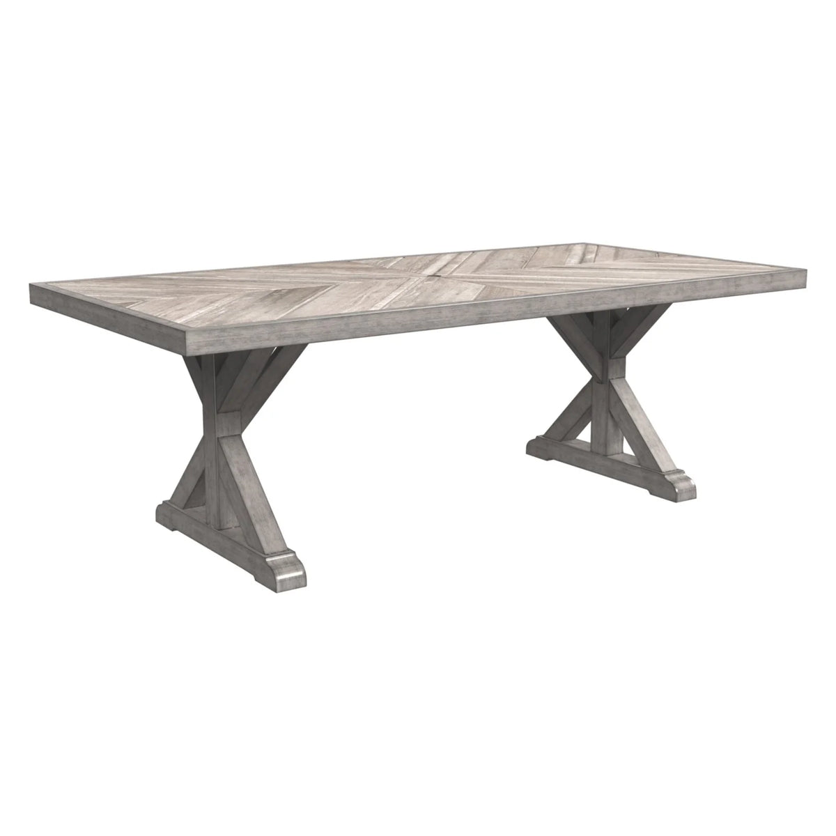 Beige Trestle Patio Dining Table H9432