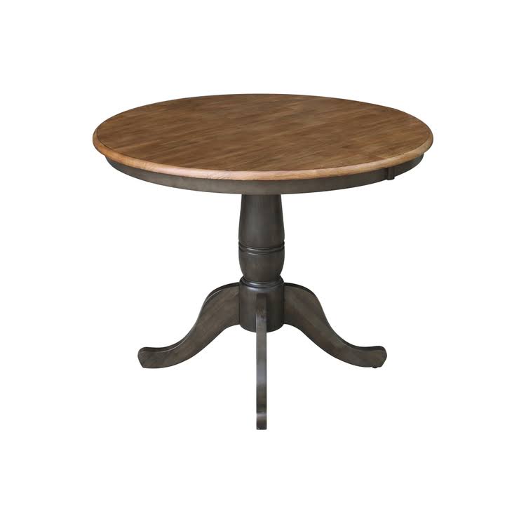 White/Heather Gray Round Top Pedestal Table P1542