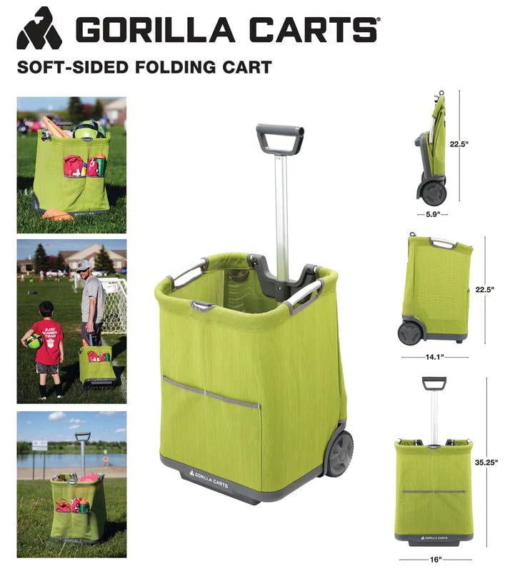 Soft-Sided Folding Cart 50 lbs. Capacity with 4 Flat-Free Wheels B56607