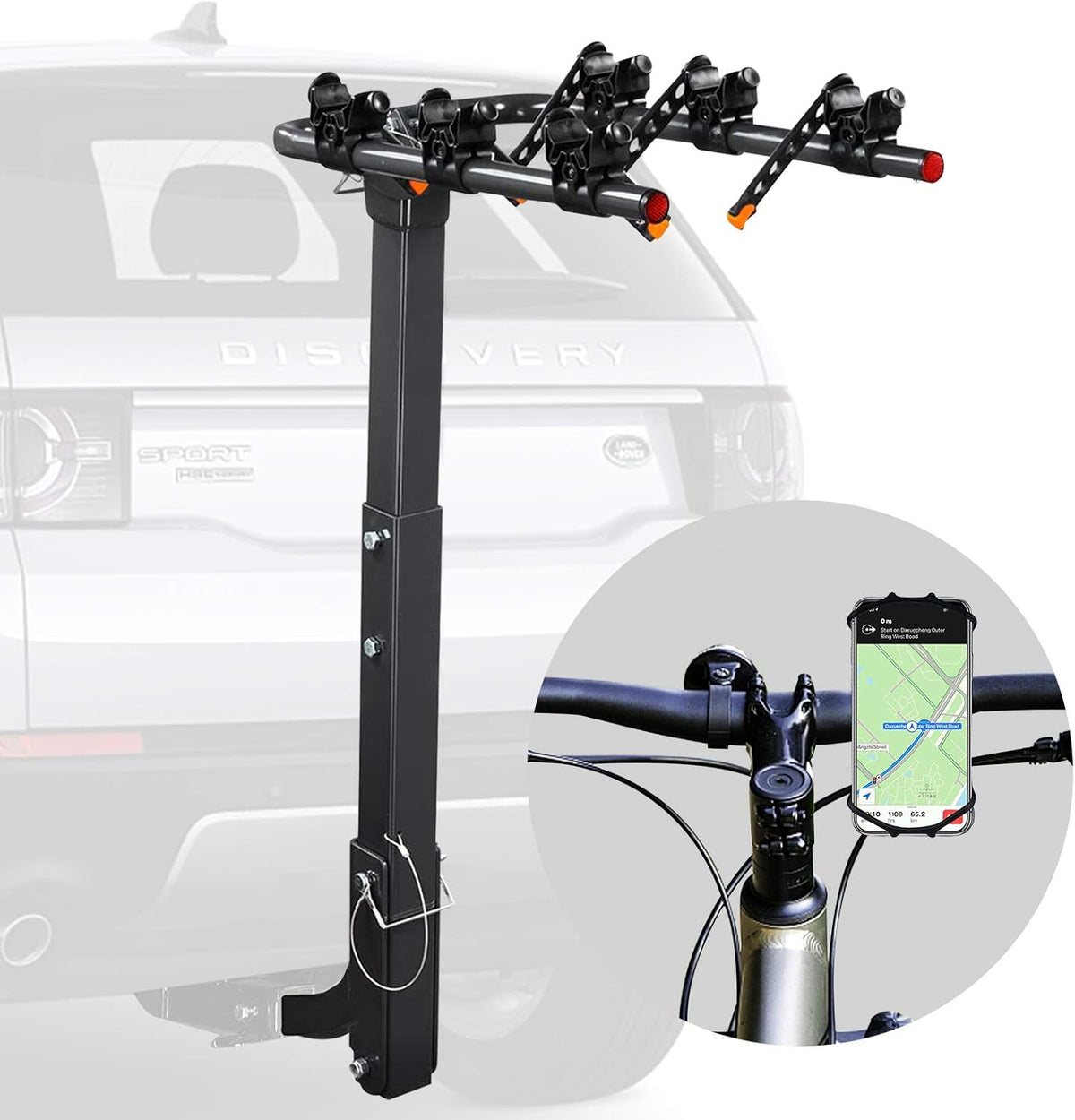 Double Foldable Bike Hitch Rack with 2'' Hitch Receiver, Pack of 2 U733
