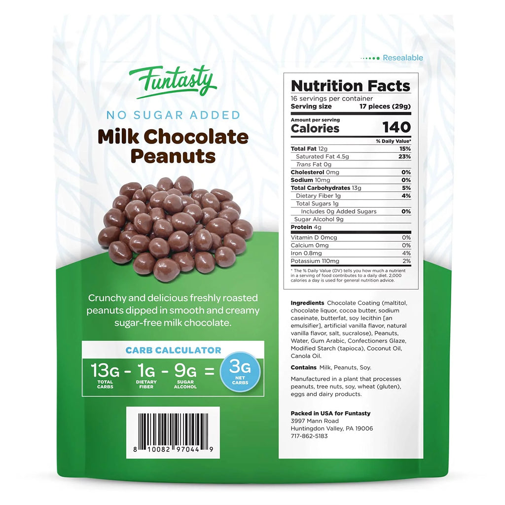 Sugar Free Milk Chocolate Covered Peanuts 1 Pound M268