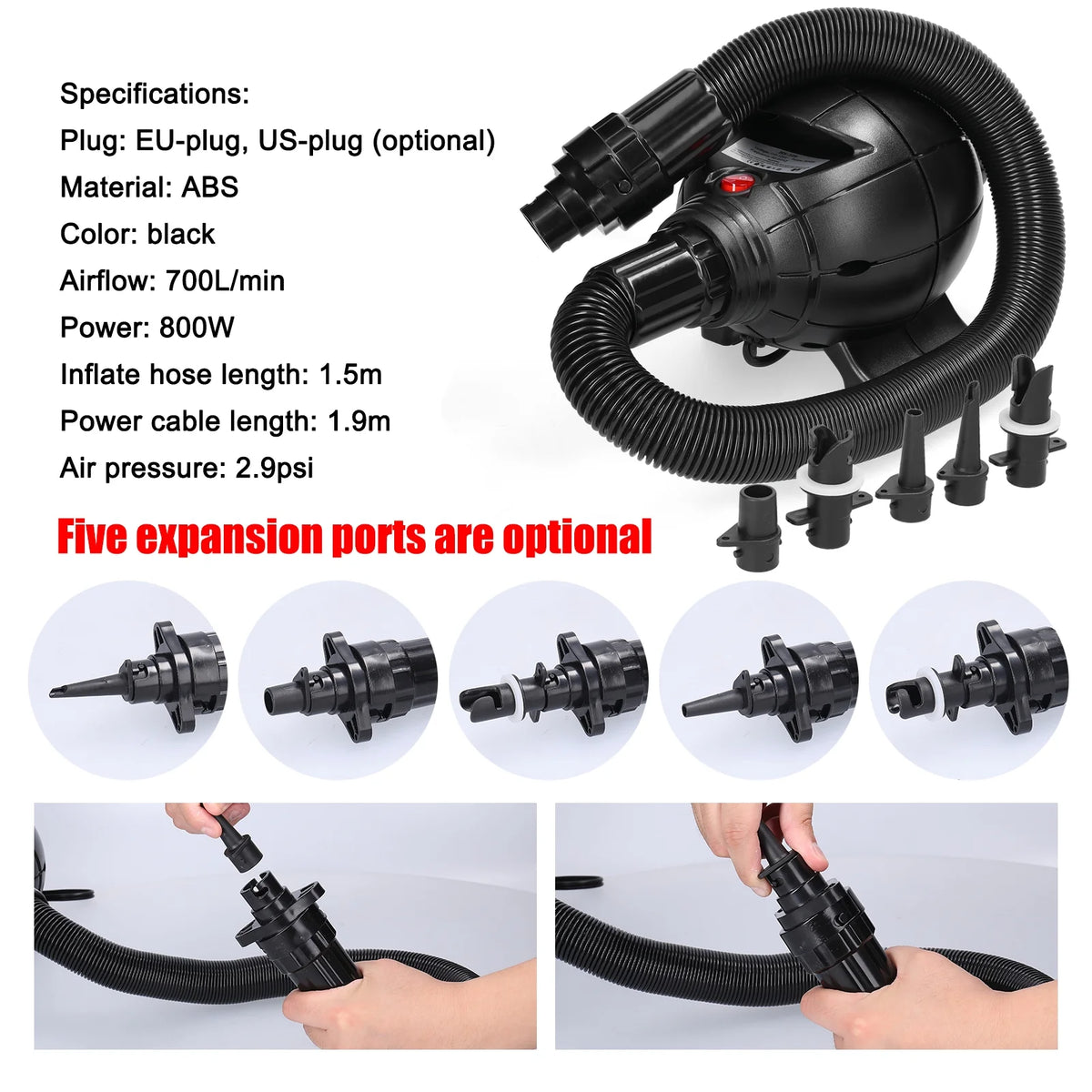 800W Electric Air Pump Inflator C914