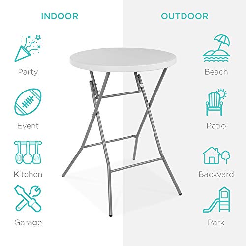 32in Round Folding Bar Height Table White P633132