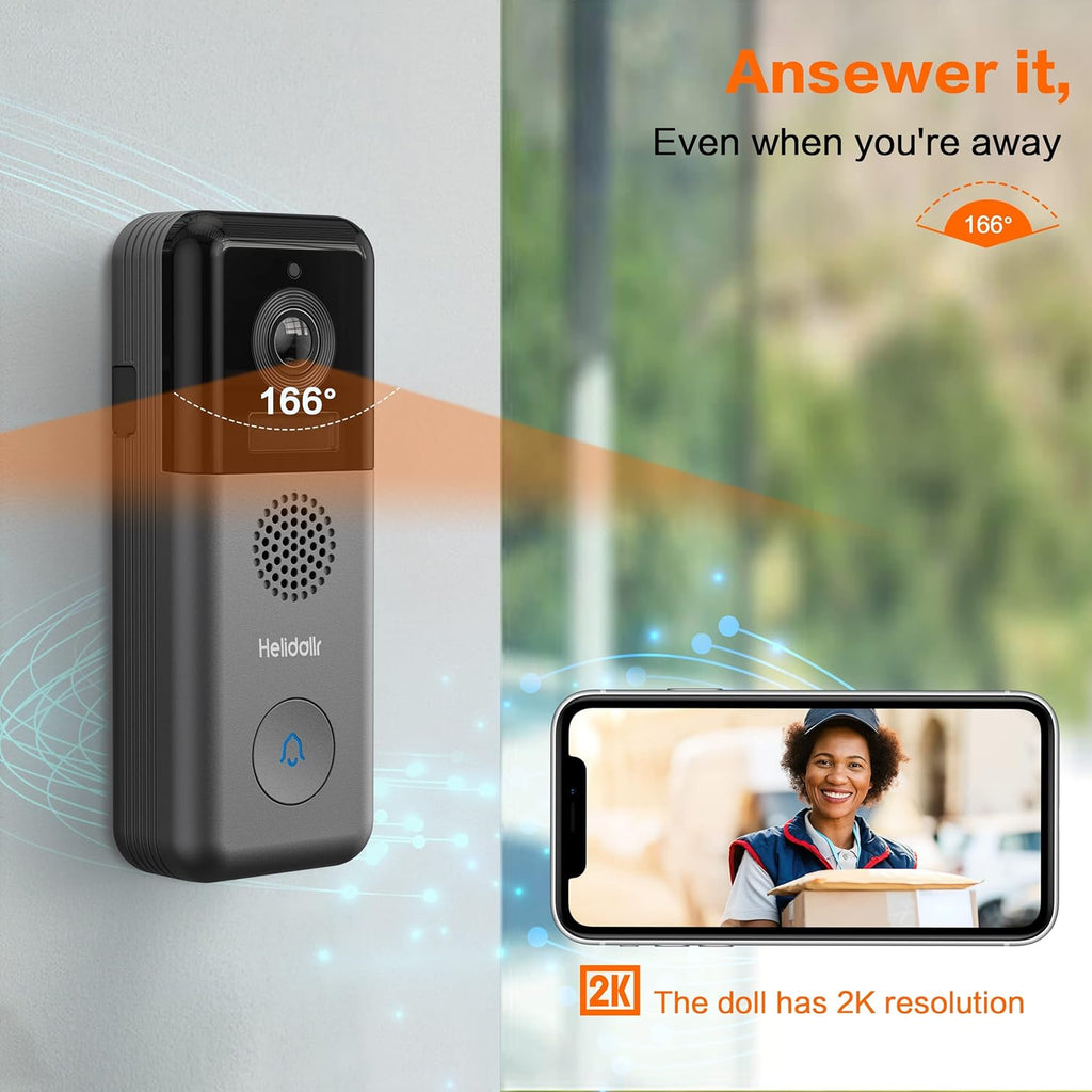 2K Wireless Video Doorbell Camera with Night Vision E698511