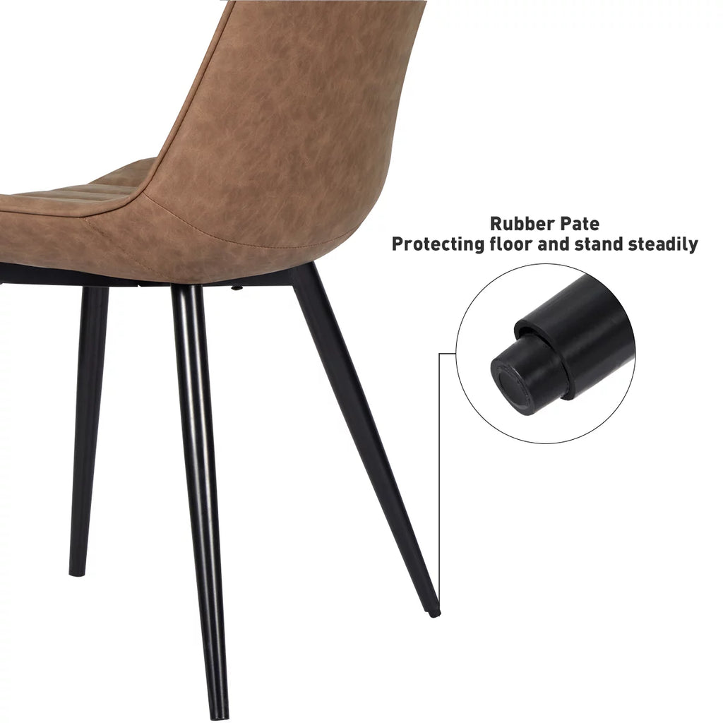 Brown Leather Dining Chairs Set of 4 O93945