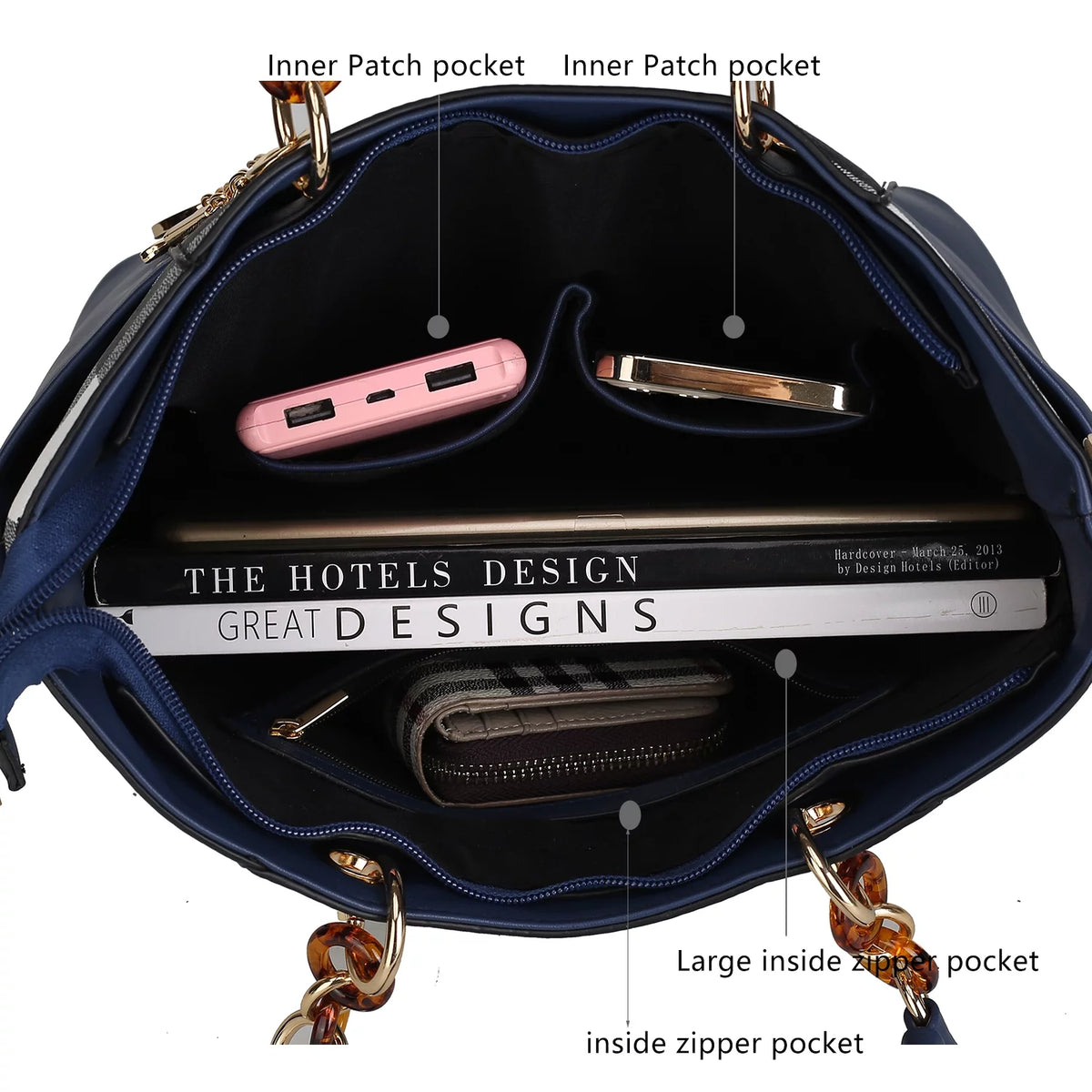 Black Checkered Shoulder Bag & Matching Wallet 2-Piece Set P4048