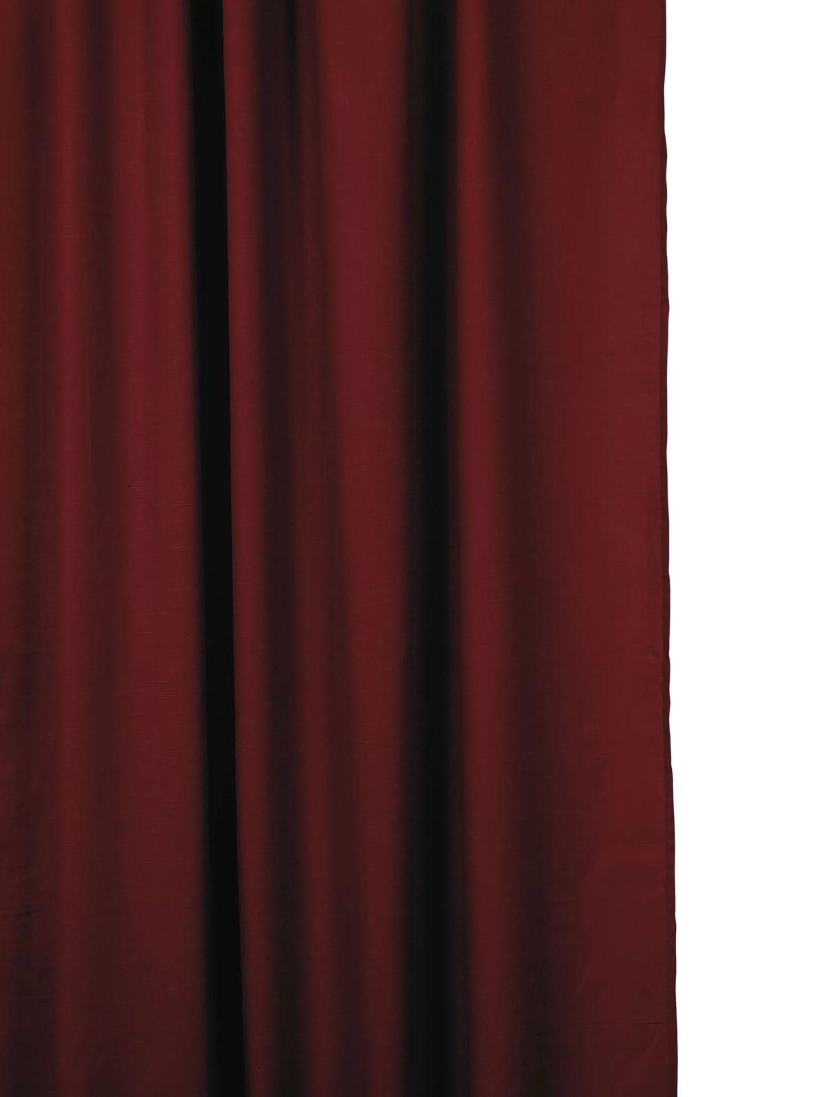 Cotton Slub Maroon 65 Inch Long Rod Pocket Curtains 2 Panels I98627