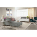 Round End Table in Stainless Steel 18 Diameter 22H Grey Light Grey Quartz Top L30276
