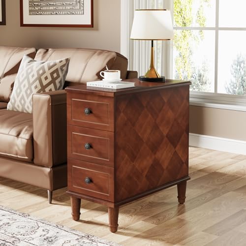 Brown 3 Drawer Narrow End Table U993482