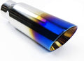 Exhaust Tip 4.00" OD 3.00" ID 12.00" Long Double Wall Stainless Blue Flame Pack of 2 T74325
